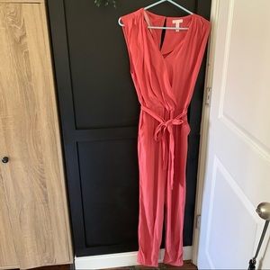 LEITH Slip on Full Length Burnt‎ Orange Jumpsuit. S